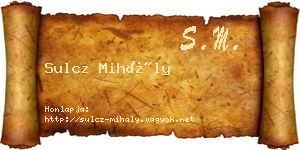 Sulcz Mihály névjegykártya
